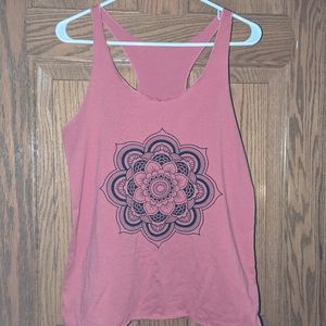 Maroon tank top with flower